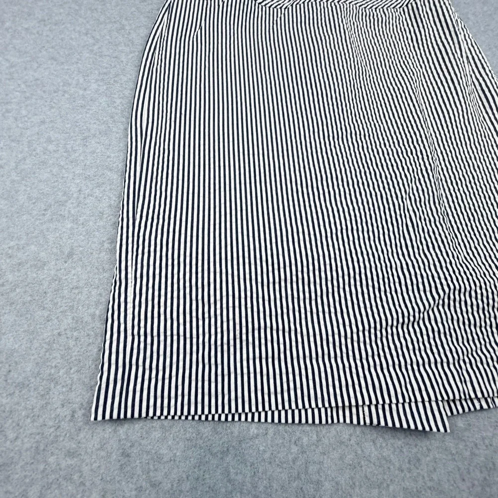 J.Crew Navy White Seersucker Striped Pencil Skirt Size 6